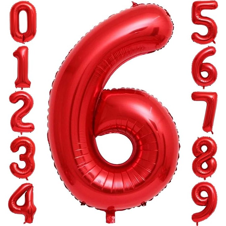 Balon din Folie Metalizata Flippy, Figurina Cifra, Tema Aniversare 40 cm, Ambalaj Individual, Pai inclus, Umflare cu