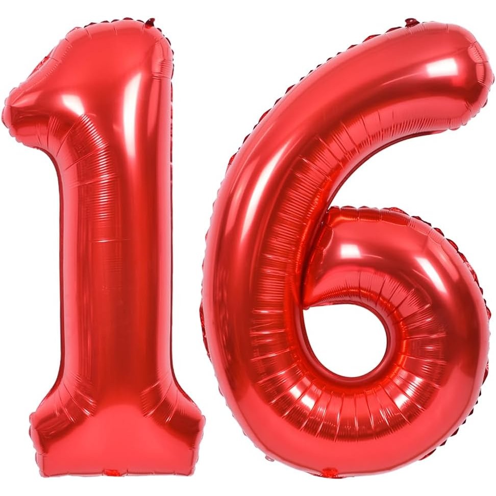 Balon din Folie Metalizata Flippy, Figurina Cifra, Tema Aniversare 40 cm, Ambalaj Individual, Pai inclus, Umflare cu