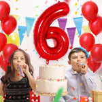 Balon din Folie Metalizata Flippy, Figurina Cifra, Tema Aniversare 40 cm, Ambalaj Individual, Pai inclus, Umflare cu