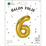 Balon din Folie Metalizata Flippy, Figurina Cifra, Tema Aniversare 40 cm, Ambalaj Individual, Pai inclus, Umflare cu