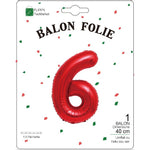 Balon din Folie Metalizata Flippy, Figurina Cifra, Tema Aniversare 40 cm, Ambalaj Individual, Pai inclus, Umflare cu