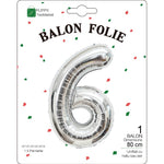 Balon din Folie Metalizata, Flippy, Figurina Cifra, Tema Aniversare 80 cm, Ambalaj Individual, Pai inclus, Umflare cu