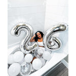 Balon din Folie Metalizata, Flippy, Figurina Cifra, Tema Aniversare 80 cm, Ambalaj Individual, Pai inclus, Umflare cu