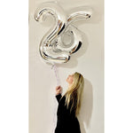 Balon din Folie Metalizata, Flippy, Figurina Cifra, Tema Aniversare 80 cm, Ambalaj Individual, Pai inclus, Umflare cu