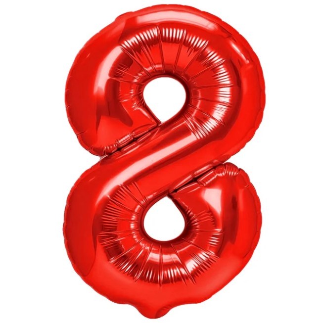 Balon din Folie Metalizata Flippy, Figurina Cifra, Tema Aniversare 40 cm, Ambalaj Individual, Pai inclus, Umflare cu