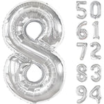 Balon din Folie Metalizata, Flippy, Figurina Cifra, Tema Aniversare 80 cm, Ambalaj Individual, Pai inclus, Umflare cu