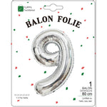 Balon din Folie Metalizata, Flippy, Figurina Cifra, Tema Aniversare 80 cm, Ambalaj Individual, Pai inclus, Umflare cu