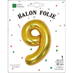 Balon din Folie Metalizata Flippy, Figurina Cifra, Tema Aniversare 80 cm, Ambalaj Individual, Pai inclus, Umflare cu