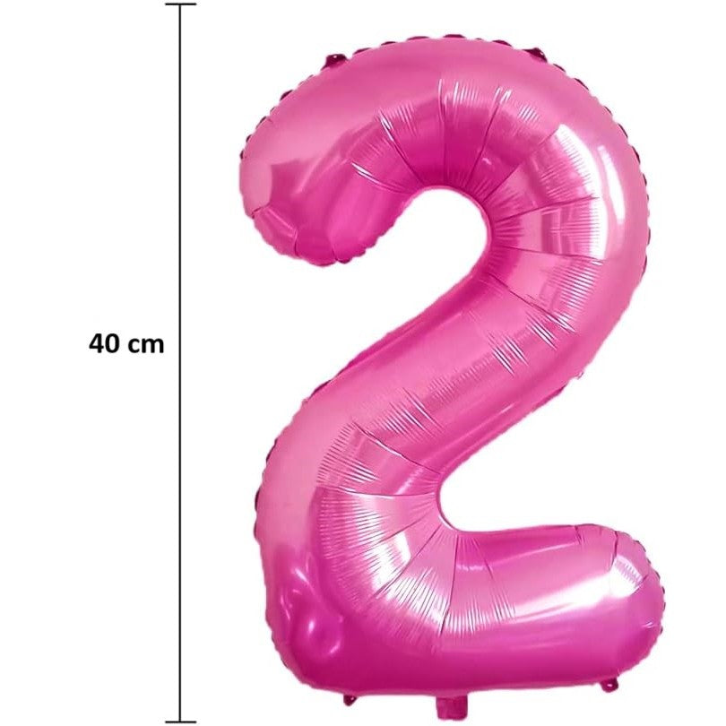 Balon din Folie Metalizata Flippy, Figurina Cifra, Tema Aniversare 40 cm, Ambalaj Individual, Pai inclus, Umflare cu