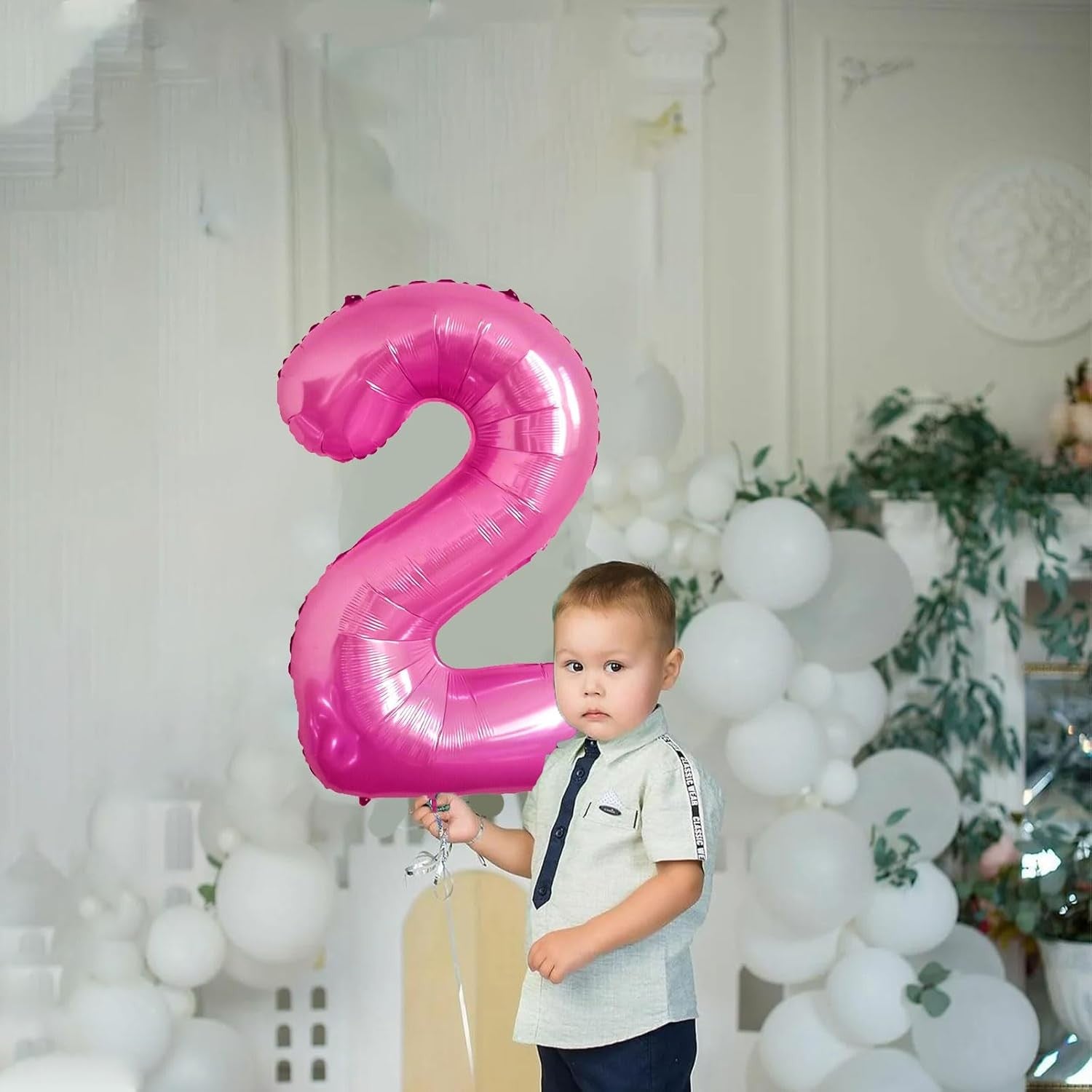 Balon din Folie Metalizata Flippy, Figurina Cifra, Tema Aniversare 40 cm, Ambalaj Individual, Pai inclus, Umflare cu