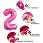 Balon din Folie Metalizata Flippy, Figurina Cifra, Tema Aniversare 40 cm, Ambalaj Individual, Pai inclus, Umflare cu