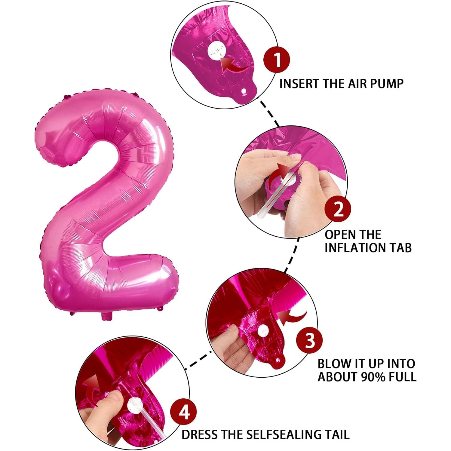 Balon din Folie Metalizata Flippy, Figurina Cifra, Tema Aniversare 40 cm, Ambalaj Individual, Pai inclus, Umflare cu