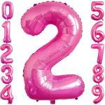 Balon din Folie Metalizata Flippy, Figurina Cifra, Tema Aniversare 40 cm, Ambalaj Individual, Pai inclus, Umflare cu