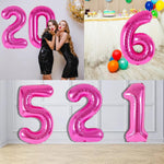 Balon din Folie Metalizata Flippy, Figurina Cifra, Tema Aniversare 40 cm, Ambalaj Individual, Pai inclus, Umflare cu