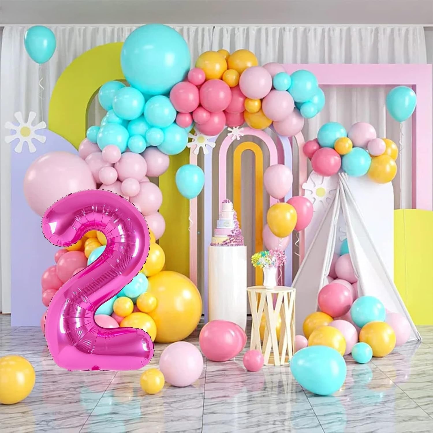 Balon din Folie Metalizata Flippy, Figurina Cifra, Tema Aniversare 40 cm, Ambalaj Individual, Pai inclus, Umflare cu