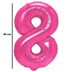 Balon din Folie Metalizata Flippy, Figurina Cifra, Tema Aniversare 40 cm, Ambalaj Individual, Pai inclus, Umflare cu