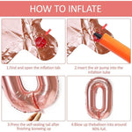 Balon din Folie Metalizata Flippy, Figurina Cifra, Tema Aniversare 40 cm, Ambalaj Individual, Pai inclus, Umflare cu