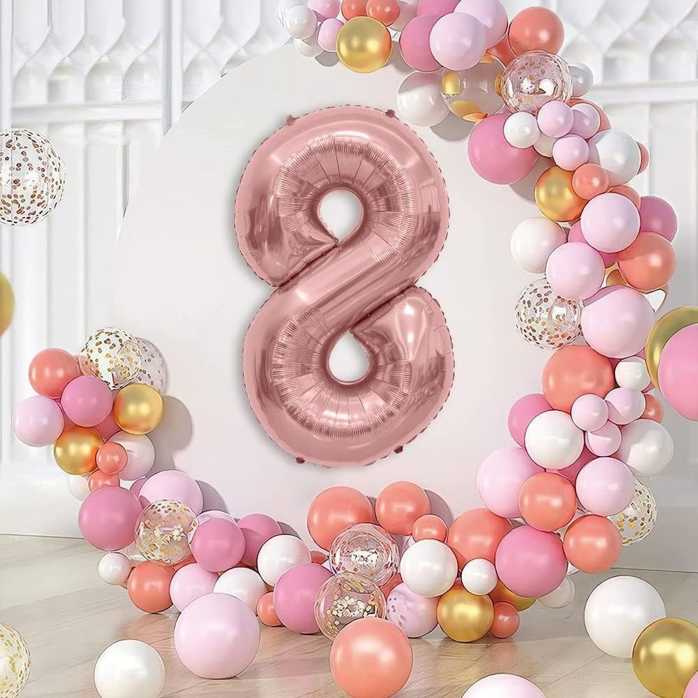 Balon din Folie Metalizata Flippy, Figurina Cifra, Tema Aniversare 40 cm, Ambalaj Individual, Pai inclus, Umflare cu