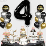 Balon din Folie Metalizata, Flippy, Figurina Cifra, Tema Aniversare 80 cm, Ambalaj Individual, Pai inclus, Umflare cu