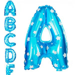 Balon Folie Metalizata Litera A, Flippy, 40 cm, Cu Imprimeu Stelute, Umflati cu Heliu sau Aer, Ambalaj Individual, Pai