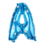 Balon Folie Metalizata Litera A, Flippy, 40 cm, Cu Imprimeu Stelute, Umflati cu Heliu sau Aer, Ambalaj Individual, Pai