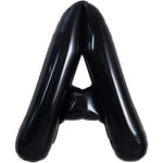 Balon Folie Metalizata Litera A, Flippy, 40 cm, Umflati cu Heliu sau Aer, Ambalaj Individual, Pai inclus, Negru
