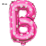 Balon Folie Metalizata Litera B, Flippy, 40 cm, Cu Imprimeu Inimioare, Umflati cu Heliu sau Aer, Ambalaj Individual,