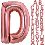 Balon Folie Metalizata Litera D, Flippy, 100 cm, Umflati cu Heliu sau Aer, Ambalaj Individual, Pai inclus, Rose Gold