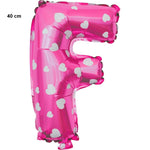 Balon Folie Metalizata Litera F, Flippy, 40 cm, Cu Imprimeu Inimioare, Umflati cu Heliu sau Aer, Ambalaj Individual,
