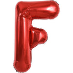 Balon Folie Metalizata Litera F, Flippy, 40 cm, Umflati cu Heliu sau Aer, Ambalaj Individual, Pai inclus, Rosu