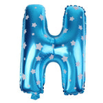 Balon Folie Metalizata Litera H, Flippy, 40 cm, Cu Imprimeu Stelute, Umflati cu Heliu sau Aer, Ambalaj Individual, Pai