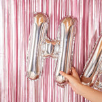 Balon Folie Metalizata Litera H, Flippy, 80 cm, Umflati cu Heliu sau Aer, Ambalaj Individual, Pai inclus, Argintiu