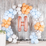 Balon Folie Metalizata Litera H, Flippy, 80 cm, Umflati cu Heliu sau Aer, Ambalaj Individual, Pai inclus, Rose Gold