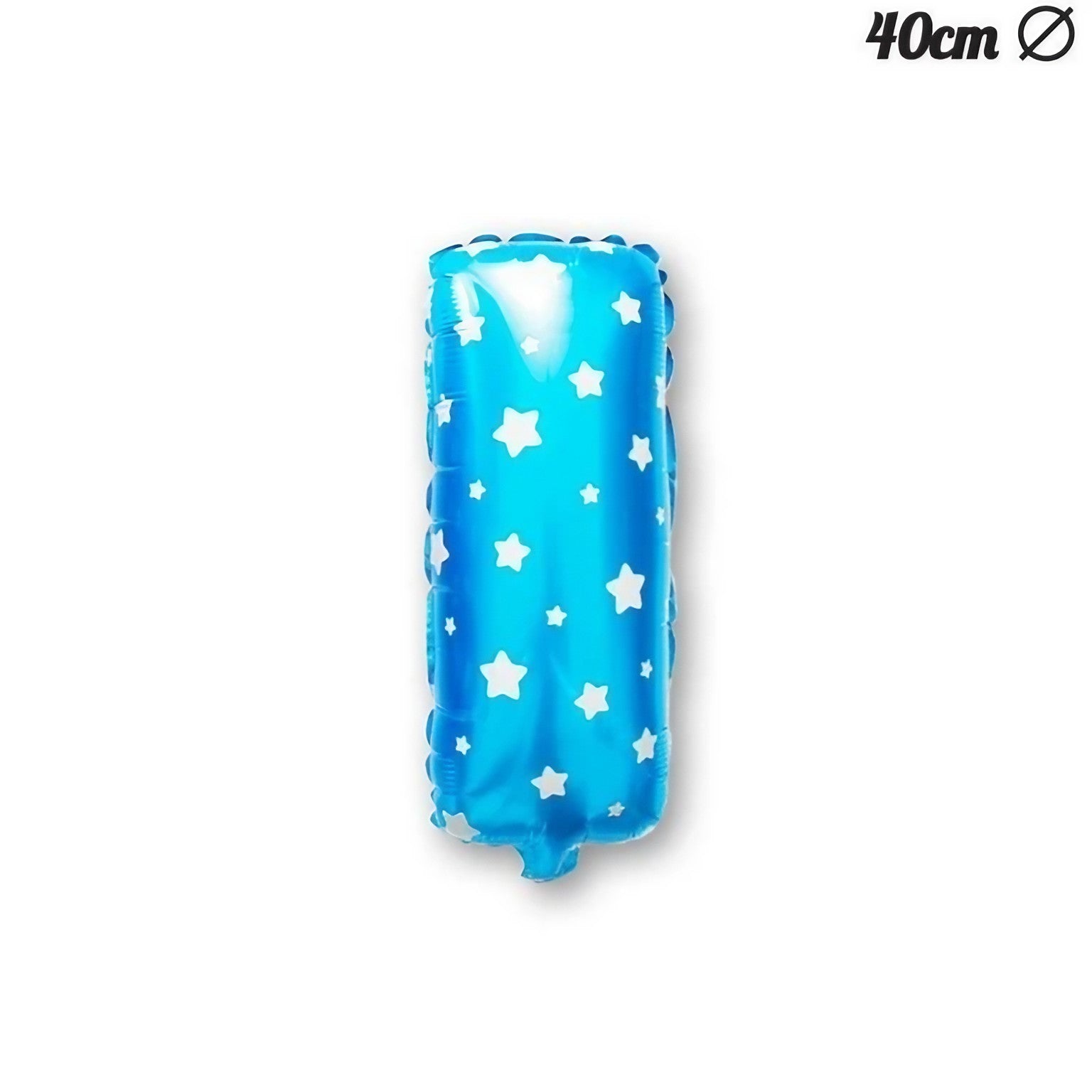 Balon Folie Metalizata Litera I, Flippy, 40 cm, Cu Imprimeu Stelute, Umflati cu Heliu sau Aer, Ambalaj Individual, Pai