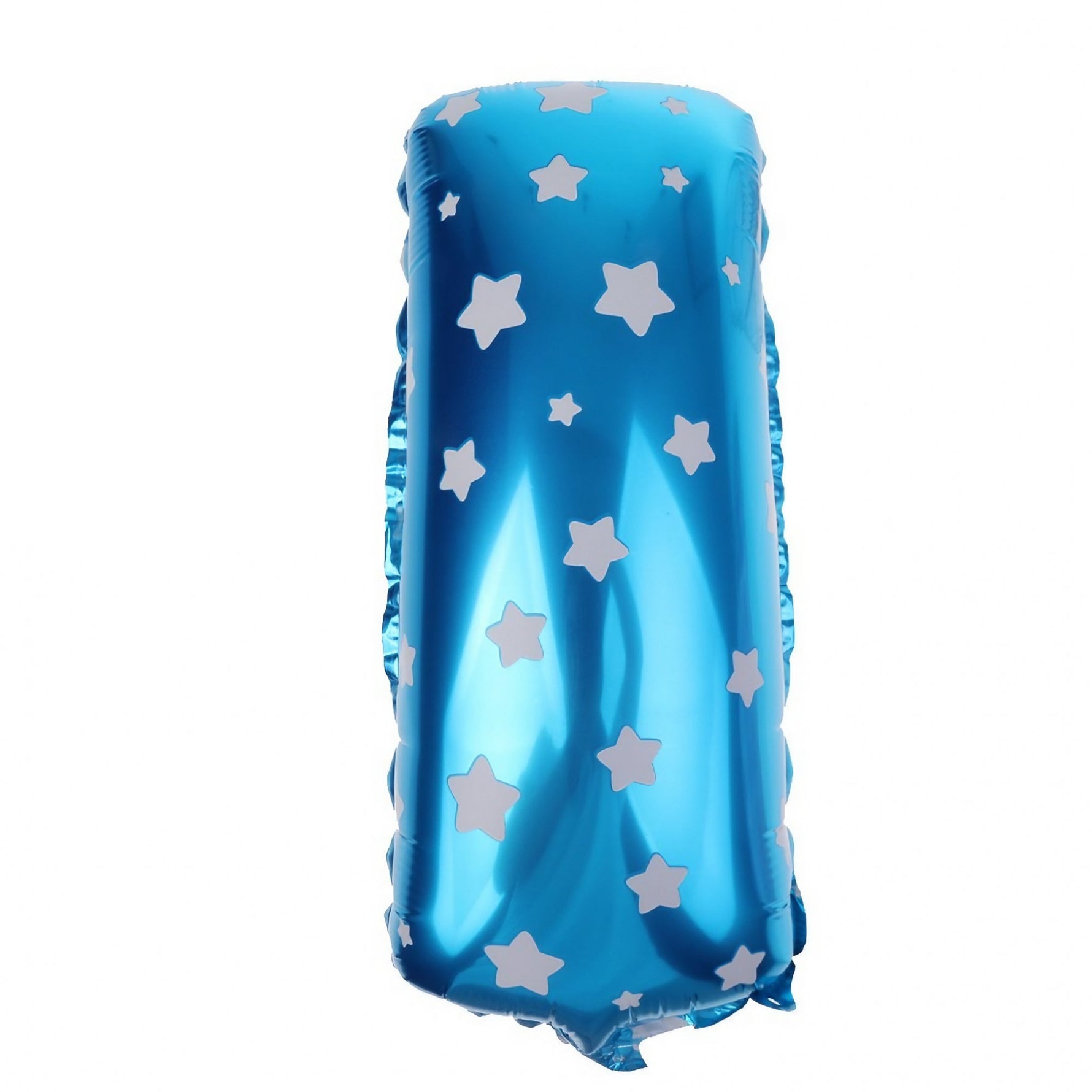 Balon Folie Metalizata Litera I, Flippy, 40 cm, Cu Imprimeu Stelute, Umflati cu Heliu sau Aer, Ambalaj Individual, Pai
