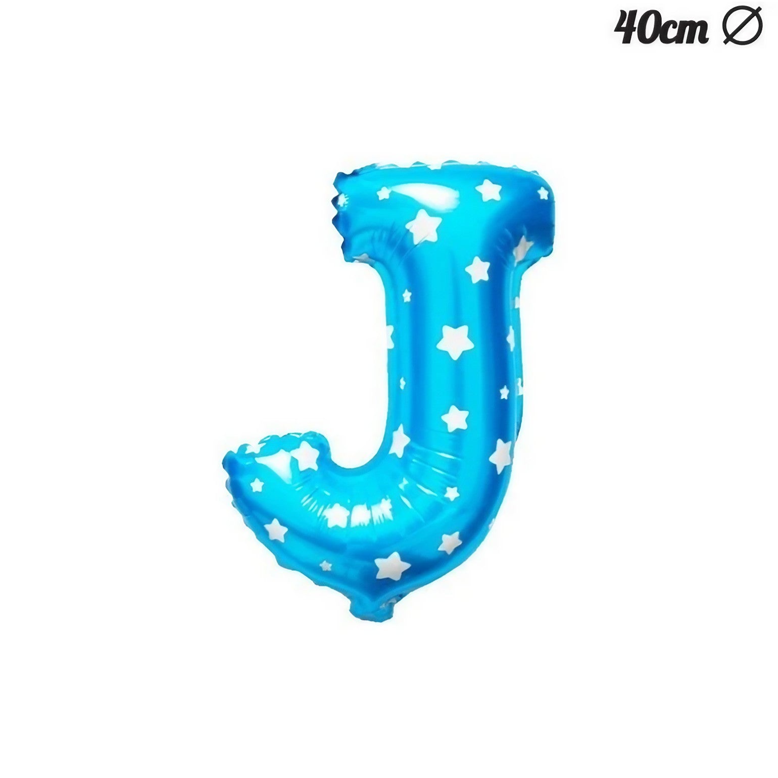Balon Folie Metalizata Litera J, Flippy, 40 cm, Cu Imprimeu Stelute, Umflati cu Heliu sau Aer, Ambalaj Individual, Pai