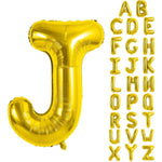 Balon Folie Metalizata Litera J, Flippy, 40 cm, Umflati cu Heliu sau Aer, Ambalaj Individual, Pai inclus, Auriu