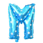 Balon Folie Metalizata Litera M, Flippy, 40 cm, Cu Imprimeu Stelute, Umflati cu Heliu sau Aer, Ambalaj Individual, Pai