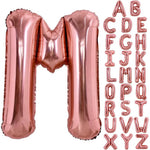 Balon Folie Metalizata Litera M, Flippy, 80 cm, Umflati cu Heliu sau Aer, Ambalaj Individual, Pai inclus, Rose Gold