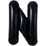 Balon Folie Metalizata Litera N, Flippy, 40 cm, Umflati cu Heliu sau Aer, Ambalaj Individual, Pai inclus, Negru