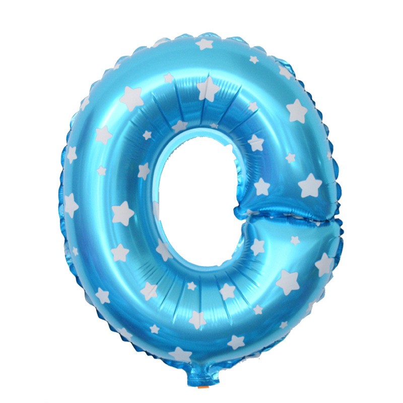 Balon Folie Metalizata Litera O, Flippy, 40 cm, Cu Imprimeu Stelute, Umflati cu Heliu sau Aer, Ambalaj Individual, Pai