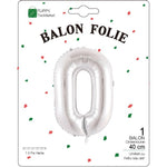 Balon Folie Metalizata Litera O, Flippy, 40 cm, Umflati cu Heliu sau Aer, Ambalaj Individual, Pai inclus, Argintiu
