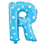 Balon Folie Metalizata Litera R, Flippy, 40 cm, Cu Imprimeu Stelute, Umflati cu Heliu sau Aer, Ambalaj Individual, Pai