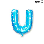 Balon Folie Metalizata Litera U, Flippy, 40 cm, Cu Imprimeu Stelute, Umflati cu Heliu sau Aer, Ambalaj Individual, Pai