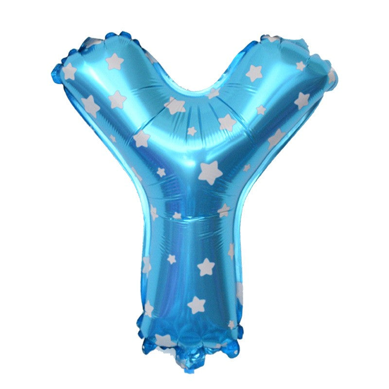 Balon Folie Metalizata Litera Y, Flippy, 40 cm, Cu Imprimeu Stelute, Umflati cu Heliu sau Aer, Ambalaj Individual, Pai