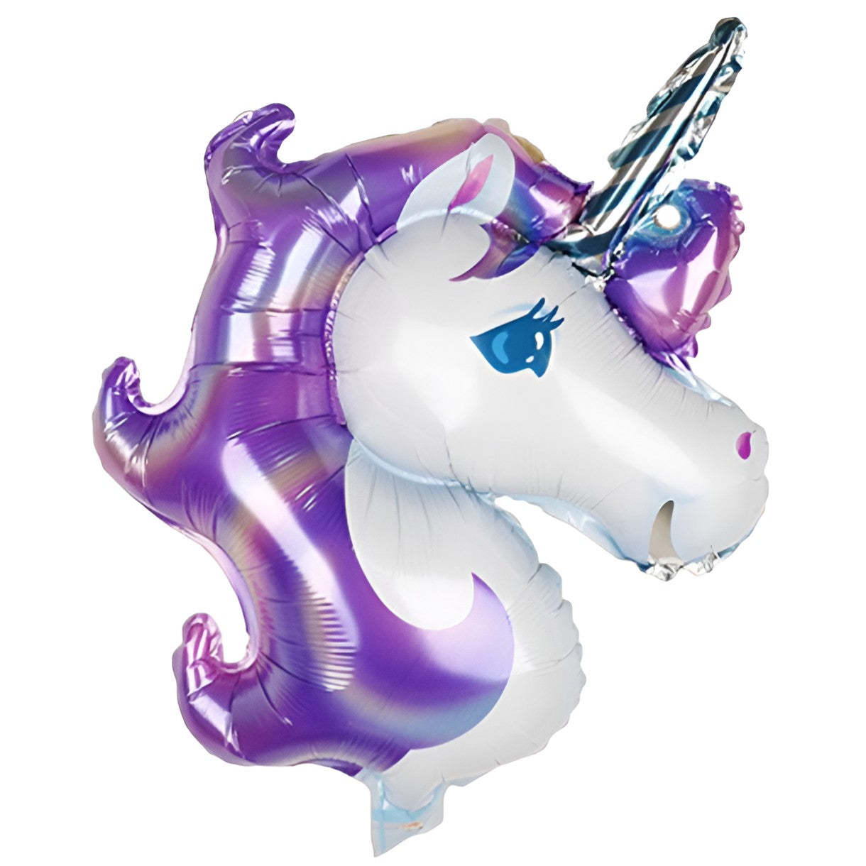 Balon din Folie Metalizata, Flippy, Figurina Unicorn, Tema Animalute, 115 cm, Ambalaj Individual, Pai Inclus, Umflare