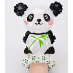 Balon din Folie Metalizata, Flippy, Figurine Animalute, Tip Bratara, Model Panda, 13 x 35 cm, Ambalaj Individual, Pai