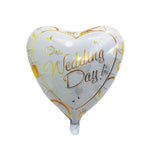 Balon din Folie Metalizata, Flippy, Figurina Inima, Model Our Wedding Day, Tema Nunta, 45 cm, Ambalaj Individual, Pai