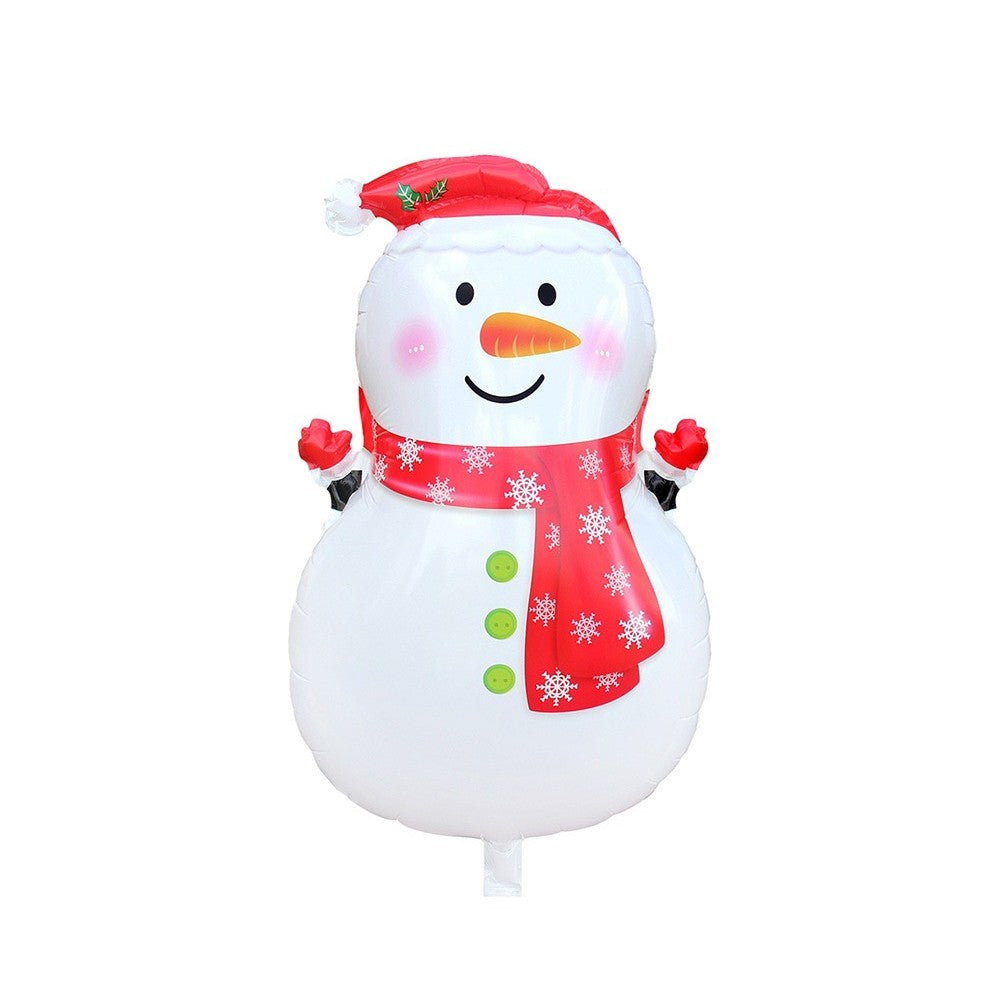 Balon Om de Zapada, Flippy, din Folie de Aluminiu, Tema Craciun, 65 x 43 cm, Alb/Rosu