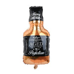 Balon din Folie Metalizata, Flippy, Figurina Sticla de Whisky, Tema Aniversare, 90x45 cm, Ambalaj Individual, Pai